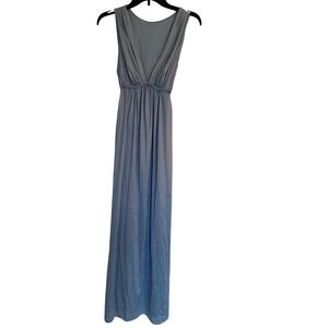 VTG Val Mode Grecian Goddess Maxi Slip Dress Nightgown Blue Medium